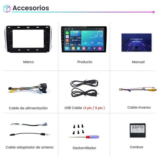 Autoradio JUNSUN Linux Peugeot 2008 2013-2017 CarPlay Android Auto
