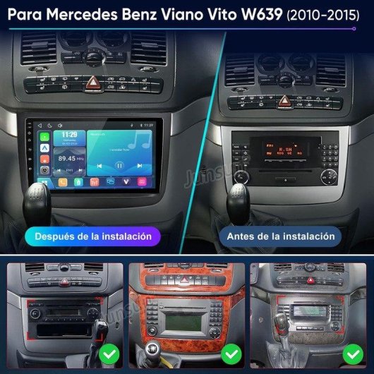 Autoradio Linux JUNSUN Benz Vito Viano W639 CarPlay Android Auto