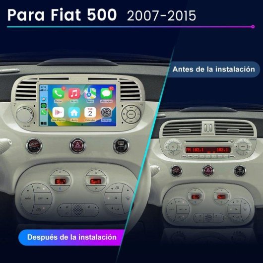 Autoradio JUNSUN Fiat 500 CarPlay Android Auto DSP RDS 64GB