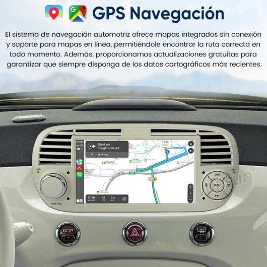 Autoradio JUNSUN Fiat 500 CarPlay Android Auto DSP RDS 64GB