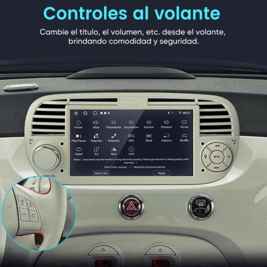 Autoradio JUNSUN Fiat 500 CarPlay Android Auto DSP RDS 64GB