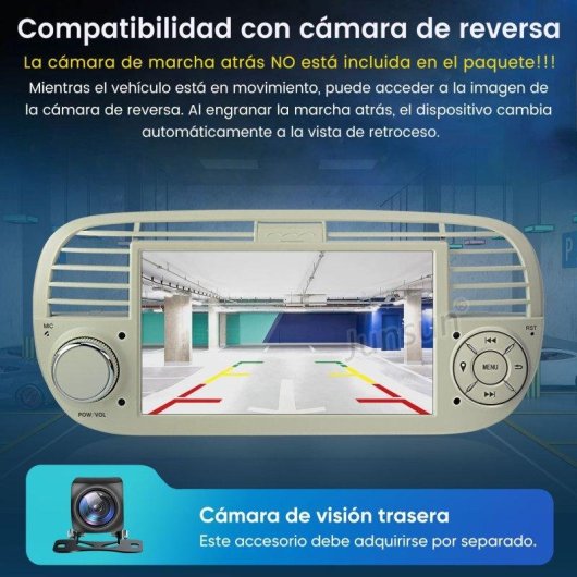 Autoradio JUNSUN Fiat 500 CarPlay Android Auto DSP RDS 64GB