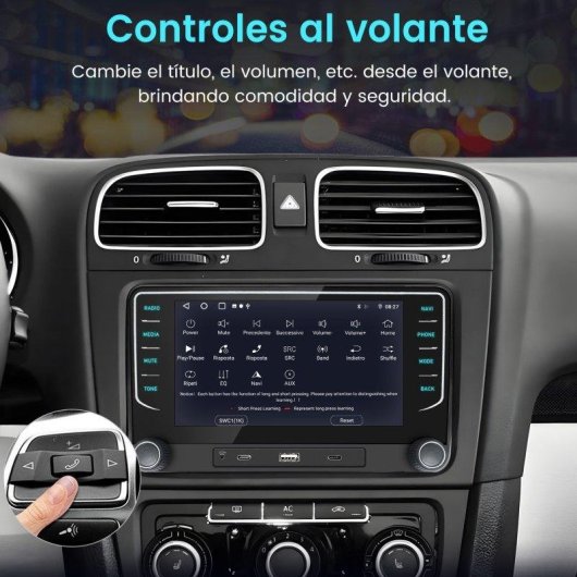 2 Din Autoradio JUNSUN Android 15 Carplay 64GB voor VW Golf Passat