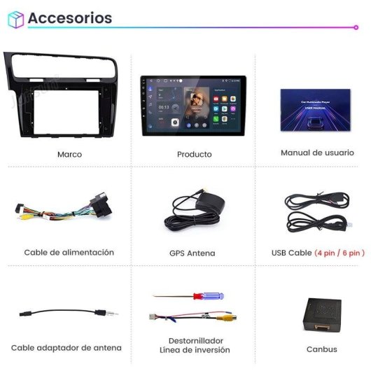 2 Din Autoradio JUNSUN Golf VII CarPlay Android Auto GPS DSP 64Go