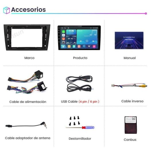 Radio para coche JUNSUN Linux VW Golf VI CarPlay Android Auto RDS