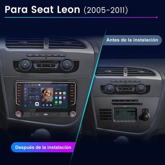 Autoradio JUNSUN Seat León CarPlay Android Auto GPS 64GB