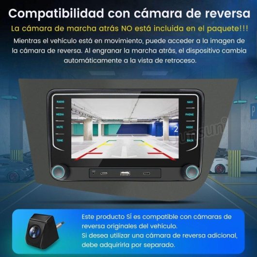 Autoradio JUNSUN Seat León CarPlay Android Auto GPS 64GB
