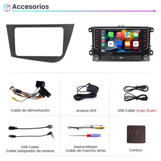 Autoradio JUNSUN Seat León CarPlay Android Auto GPS 64GB