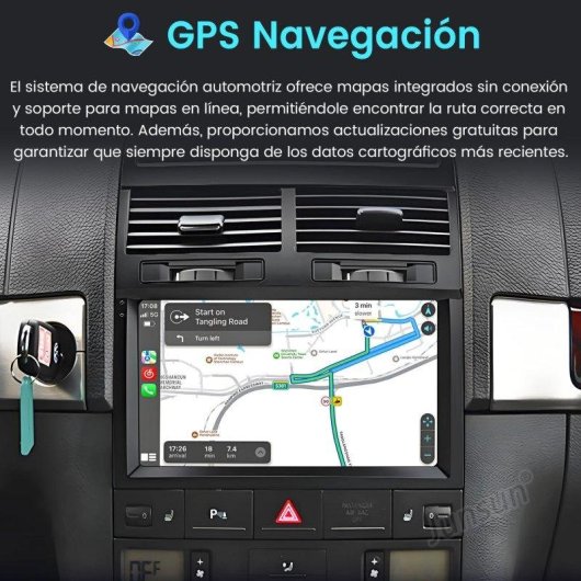Autoradio 2DIN JUNSUN Touareg CarPlay Android Auto GPS DSP 64GB