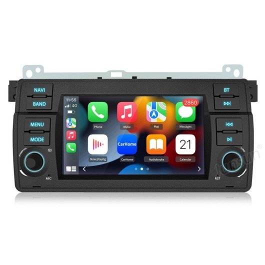 Autoradio 2 Din BMW E46 JUNSUN CarPlay Android Auto GPS DSP DAB+ 64Go