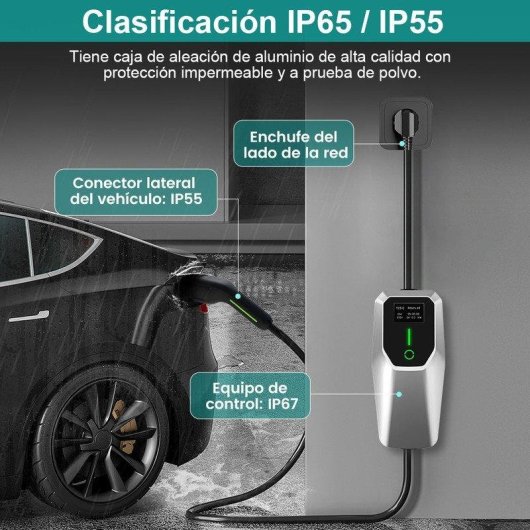 Chargeur EV Portatif JUNSUN 3,68 kW 16 A Type 2 – Cable 4 m
