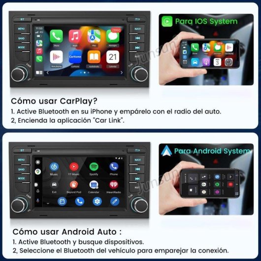 Autoradio JUNSUN Audi A4 B6 B7 B8 S4 RS4 2DIN CarPlay Android Auto 64GB