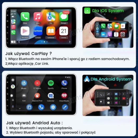 Autoradio JUNSUN 360° CarPlay Android GPS