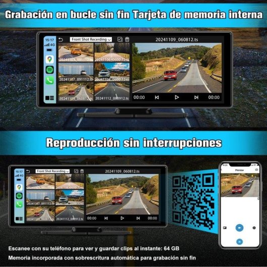 Autoradio portable JUNSUN 10,26 pouces Apple CarPlay Android Auto 4K