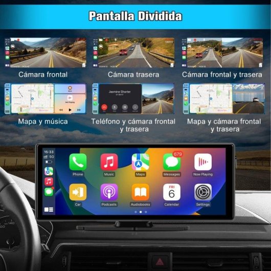 Autoradio portable JUNSUN 10,26 pouces Apple CarPlay Android Auto 4K