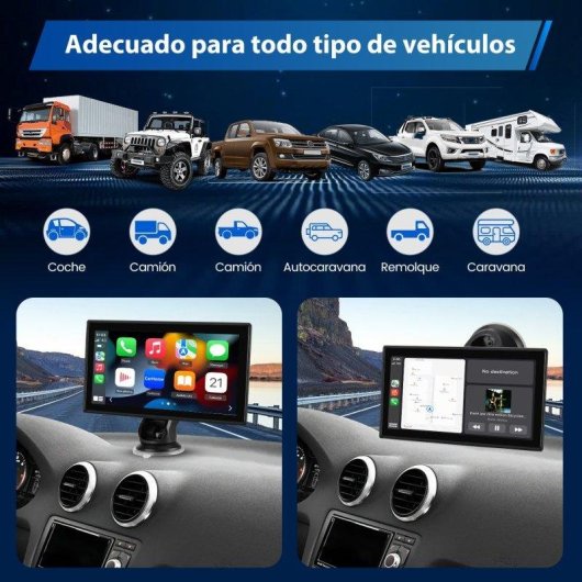 Autorradio portable JUNSUN 7 pouces CarPlay Android Auto Camera