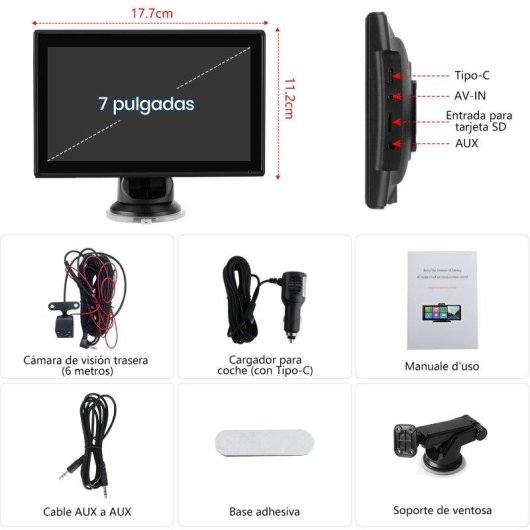 Autorradio portable JUNSUN 7 pouces CarPlay Android Auto Camera