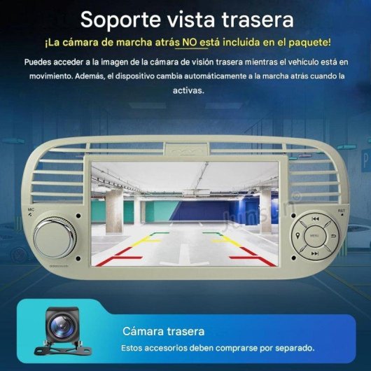 Autoradio JUNSUN Android 15 2+64gb CarPlay Android Auto Fiat 500