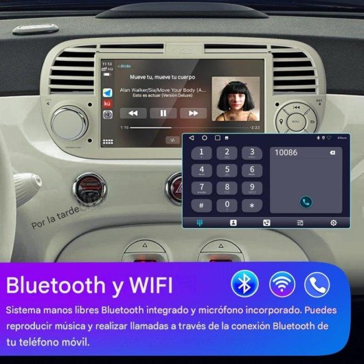 Autoradio JUNSUN Android 15 2+64gb CarPlay Android Auto Fiat 500