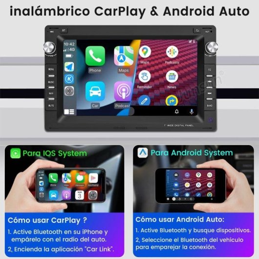 Autoradio JUNSUN Android15 2+32GB CarPlay Android Auto DAB+ Wifi