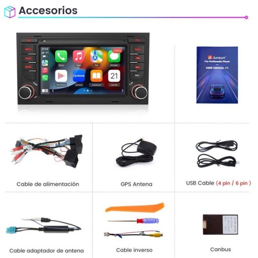 Headunit CarPlay Android 7'' Audi A4 8E B6 B7 2+64GB