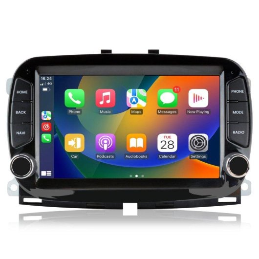 Autoradio JUNSUN Android 15 2+64GB pour Fiat 500 avec Carplay Wi-Fi