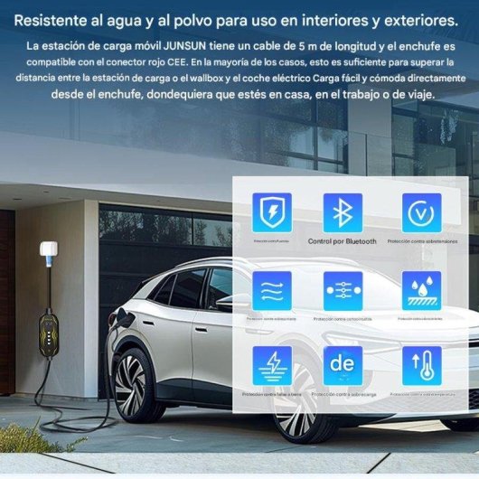 Chargeur VE Portable JUNSUN 3,5/7 kW WiFi App