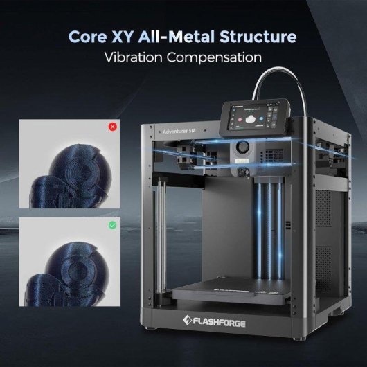 Imprimante 3D Flashforge Adventurer 5M Niveau automatique 600 mm/s 220x220x220 mm