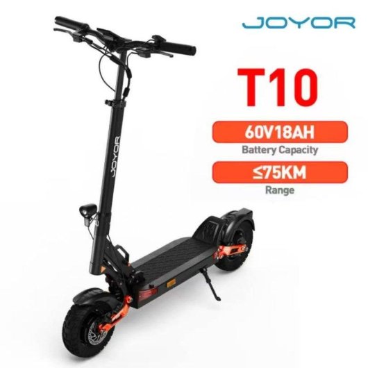 Patinete électrique Joyor T10 2000W Autonomie 75km Pneus 10'' Suspension hydraulique