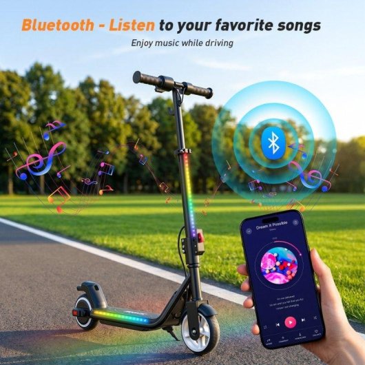 Patinete électrique iScooter iK3Max 200W Autonomie 10km Pneus 6,5'' Frein double LED
