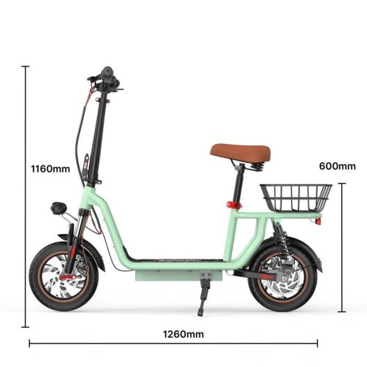 Monopattino elettrico iScooter i12 500W Autonomia 35km Pneumatici 12'' Freni disco LED