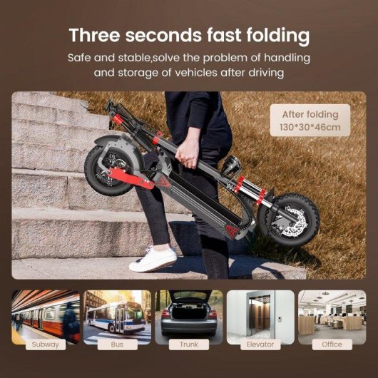 Patinete eléctrico iScooter iX8 2400W Autonomía 70km Ruedas 12" Off Road Negro