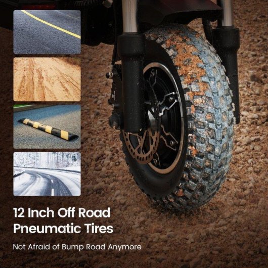Patinete eléctrico iScooter iX8 2400W Autonomía 70km Ruedas 12" Off Road Negro