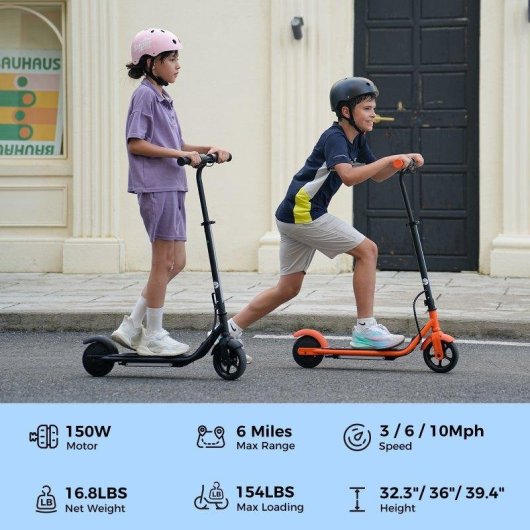 Patinete eléctrico iScooter K2Pro 150W Autonomía 9km Doble freno LED Niños