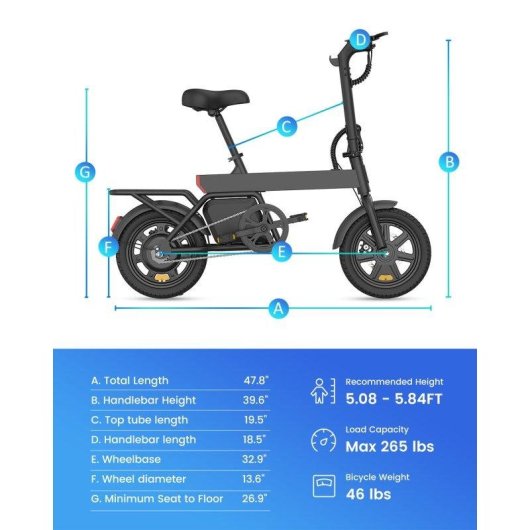 Elektrisches Fahrrad Regalangel B20 Mini 36V 7,8Ah 500W