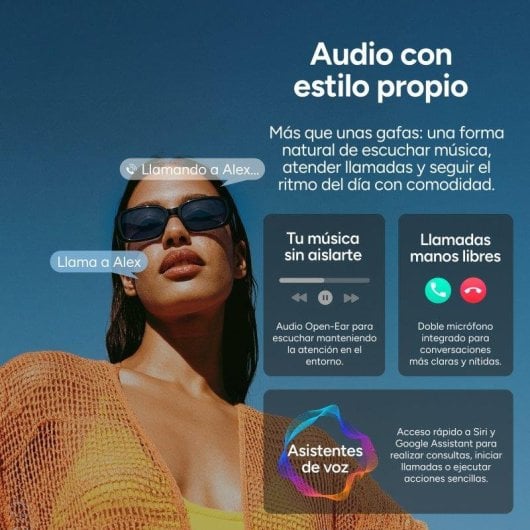Ksix Sonance Gafas Inteligentes Altavoces Open-ear Llamadas UV400 Negro