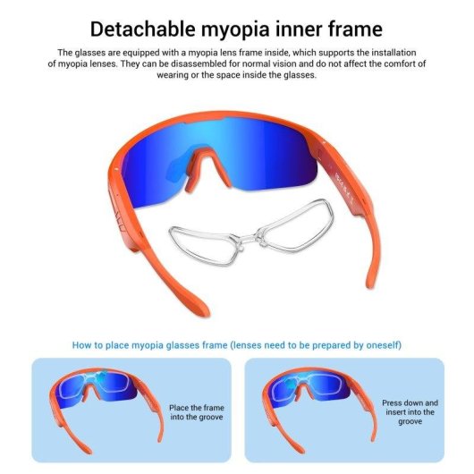 Blackview D3 Smart Glasses Integrierte Kamera KI Lautsprecher Orange