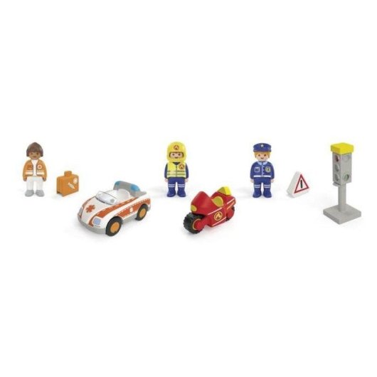 Brinquedo Playmobil 71692 Heros Do Quotidiano Veiculos de Resgate e 3 Figuras