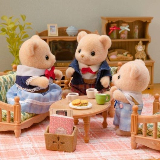 Muñeca Sylvanian Families Biscuit Bear Family Set 3 Figuras Articuladas