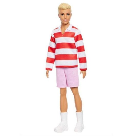 Ken Fashionistas Barbie Puppe mit gestreiftem Polo rot weiss