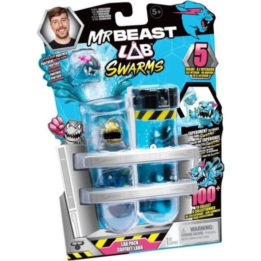 Figura Miniatura Moose Toys Mrbeast Lab Swarms Pack 5 Cápsulas