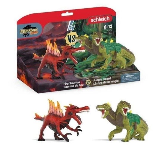 Figura Schleich Eldrador Creatures Saurio de Fuego Rojo e Lagarto Jungla