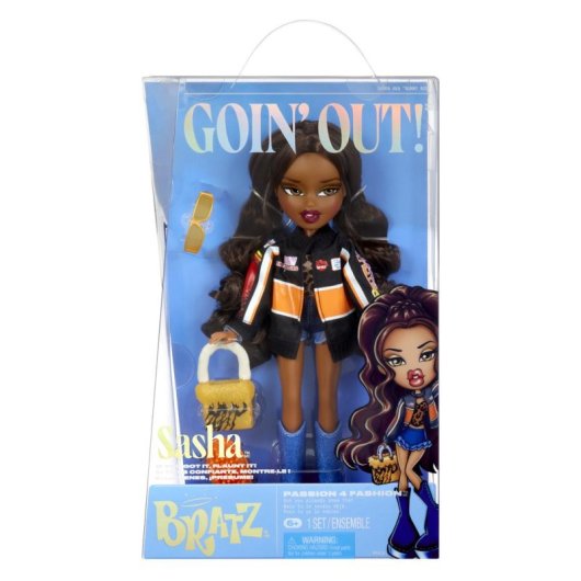 Muñeca Bratz Goin' Out Sasha Articulada con Accesorios Completos