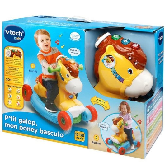 Caballo Balancín VTech Baby P'tit Galop Mon Poney 2 En 1 Con Sonidos Y Melodías