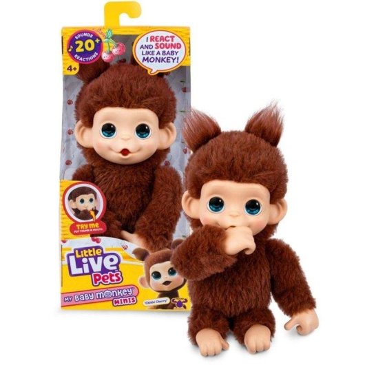 Pelúcia Interativa Little Live Pets Chikki Cherry Macaco