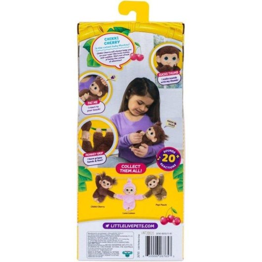 Pelúcia Interativa Little Live Pets Chikki Cherry Macaco