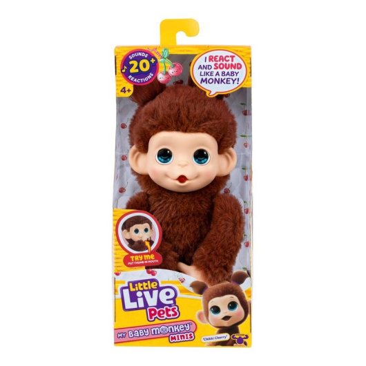 Pelúcia Interativa Little Live Pets Chikki Cherry Macaco