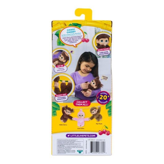 Pelúcia Interativa Little Live Pets Chikki Cherry Macaco