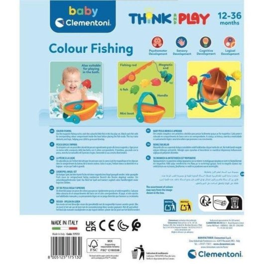 Set de Pesca Magnética Clementoni Juego Educativo Baño 1-3 Años