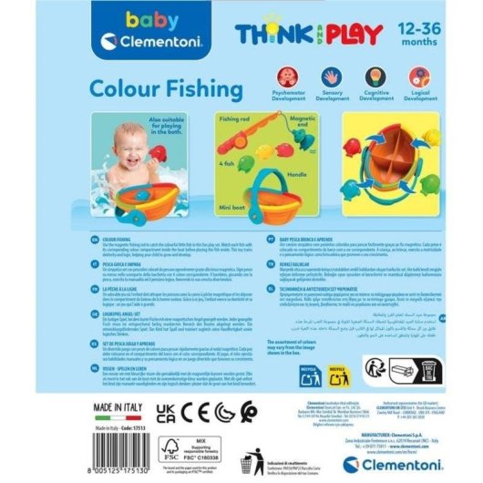 Set de Pesca Magnética Clementoni Juego Educativo Baño 1-3 Años